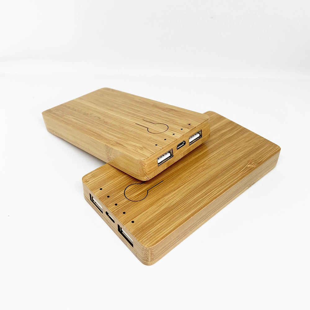 Eco Friendly Wood Bamboo Universal Mobile Phone Charger Powerbank 5000mAh Support Print Logo