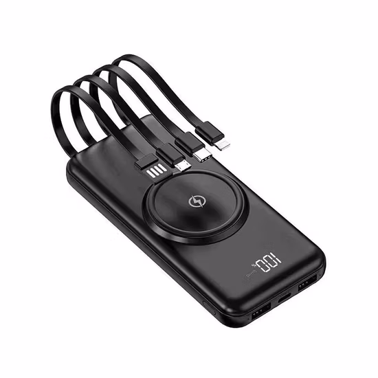 새로운 10000mAh 휴대용 전원 은행, 내장형 4라인 LCD 디스플레이, 무선 충전, 모바일 전원, 대용량, 전원 은행 공장